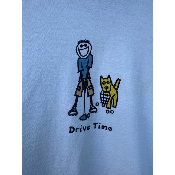 Life is Good "Drive Time" Golf T-Shirt Short Sleeve White Large - Picture 2 of 4